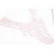 Encolure appliqué dentelle guipure polyester rose pâle pour adulte x 1 unité