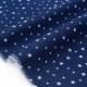 Tissu sergé coton extra doux étoiles blanches fond marine x 50cm