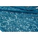 Tissu dentelle festonné brodé fluide bleu canard coupon 140x118cm 