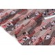 Tissu Japonais coton dobby doux traditionnel fleuri ton marron x 50cm