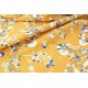Tissu coton doux fleuri fond jaune x 50cm 