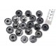 20 boutons de pression à coudre métal gris diamètre 1.7cm
