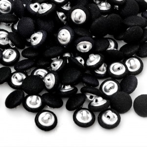 Lot de 10 boutons recouvert 10mm noir