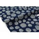 Tissu japonais coton doux motif traditionnel fond bleu x 50cm 