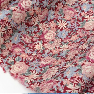 Tissu popeline coton fleuri vintage x 0.5 m