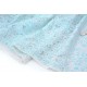 Tissu tulle dentelle polyester bleu blanc x 68cm