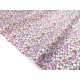 Tissu popeline coton soyeux fleuri rose fuchsia x 50cm 
