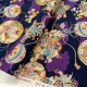 Tissu japonais SEVENBERRY traditionnel fleuri fond bleu marine x 50cm 