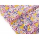 Tissu popeline coton soyeux fleuri rose jaune x 50cm 