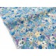 Tissu batiste coton soyeux fleuri bleu x 50cm 