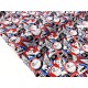 Tissu américain patchwork star wars bleu noir rouge x 50cm 