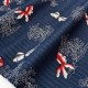 Tissu japonais coton traditionnel vague poisson rouge fond marine x 50cm 