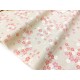 Tissu Japonais coton dobby fleuri fond beige x 50cm