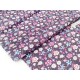 Tissu popeline coton fleuri rose bleu x 1 mètre