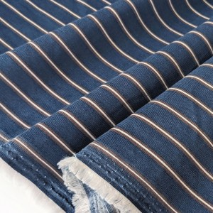 Destock 2m tissu velours milleraie coton rayures marines largeur 135cm 