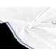 Destock 2m tissu coton soyeux rayure tissé blanc beige largeur 140cm 