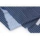 Destock 0.95m tissu jersey polyester doux fluide rayure marine blanc largeur 170cm