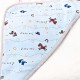 Destock serviette cape de bain bébé avec capuche blanche bleu 78x78cm