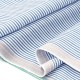 Destock 2.2m tissu coton soyeux rayure tissé bleu argenté largeur 150cm 