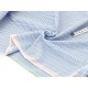 Destock 2.2m tissu coton soyeux rayure tissé bleu argenté largeur 150cm 