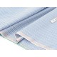 Destock 2m tissu coton soyeux rayure tissé bleu argenté largeur 150cm 