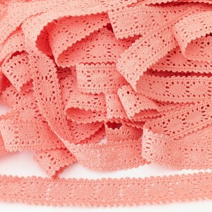 Destock lot de dentelle crochet rose largeur 2.6cm