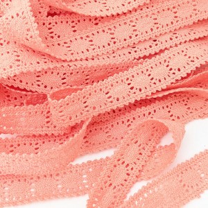 Destock lot de dentelle crochet rose largeur 2.6cm