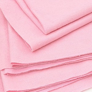 Destock lot 3 coupons tissu lainage rose clair largeur 150cm