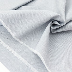 Destock 2m tissu coton chambray soyeux gris clair largeur 148cm 
