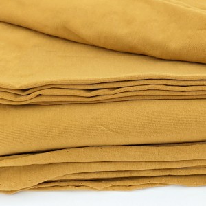 Destock 2m tissu jersey coton lycra fluide moutarde largeur 165cm