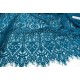 Destock tissu dentelle brodé fluide bleu canard coupon 140x118cm 