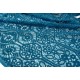Destock tissu dentelle brodé fluide bleu canard coupon 140x118cm 
