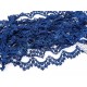 Destock 6.7m dentelle guipure polyester bleu largeur 4cm