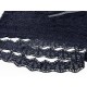 Destock 13m dentelle guipure coton haute couture bleu noir largeur 5.3cm