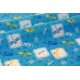 Tissu japonais coton étoiles asanoha et libellules bleu ciel x 50cm