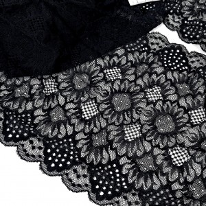 Déstock 2.2m dentelle élastique lingerie haute couture noir largeur 20cm