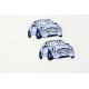 Mercerie - Transfert textile - 2 voitures bleu pâle