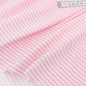 Destock 1m tissu jersey coton fluide rayure rose largeur 180cm