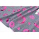 Destock 0.5m tissu jersey coton doux motif rose brillant largeur 160cm