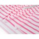 Destock 0.95m tissu jersey coton fluide rayures rose blanc largeur 172cm