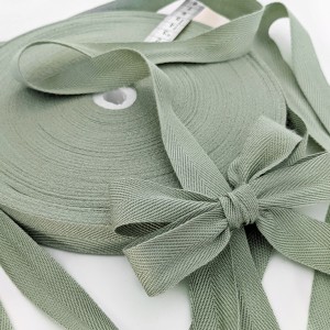 Déstock lot de 45m ruban sergé polyester doux vert gris largeur 2cm