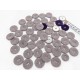 Déstock 50 boutons recouverts tissu maille 2 trous beige violet taille 2-2.7cm
