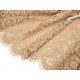 Destock 1.55m tissu dentelle brodé festonné haute couture beige largeur 86cm