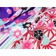 Destock 1.2m tissu kimono coton raide fleuri largeur 157cm