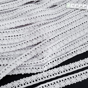 Destock lot de dentelle au fuseau coton gris largeur 1.6cm