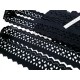Déstock 8.6m broderie anglaise polyester douce noire largeur 6.5cm