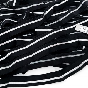Destock lot ruban élastique plat fluide noir argenté largeur 1.9cm
