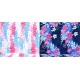 Destock 3m  tissu kimono polyester fleuri largeur 150cm 