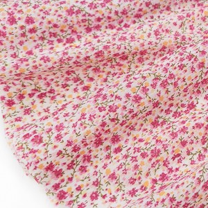 Destock 2m tissu crépon coton fleuri largeur 116cm 