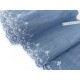 Destock 3.4m broderie anglaise coton bleu grisé largeur 32.5cm